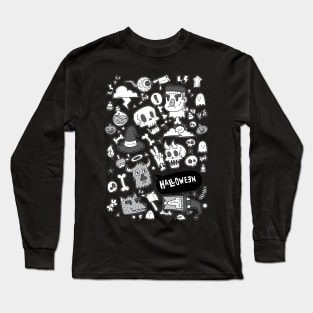 Cute Halloween Doodle Long Sleeve T-Shirt